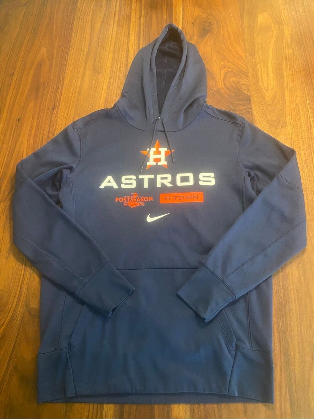Nike Men's Dark Blue Houston Astros H-Town Long Sleeve Pullover Hoodie Medium